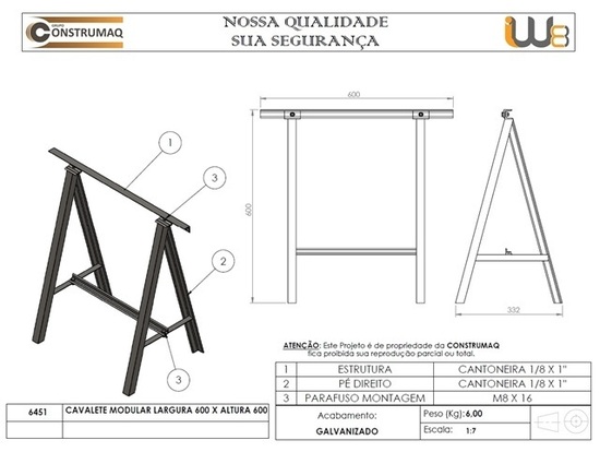 Cavalete Metalico Modular