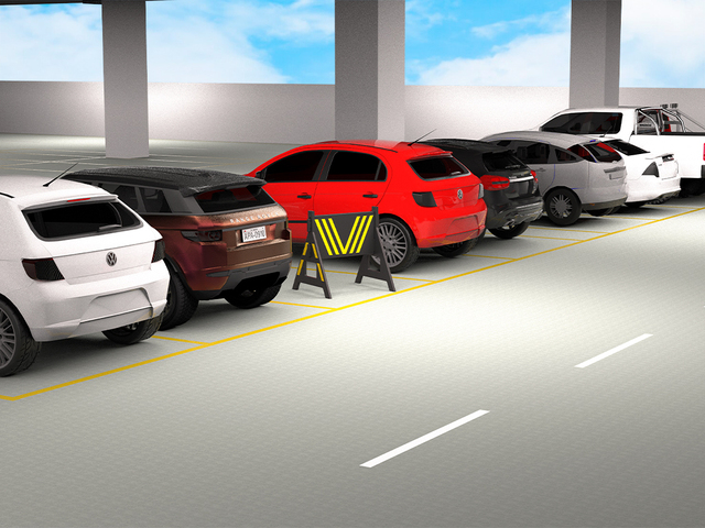 Cavalete para Estacionamento 1m Refletivo Zebrado