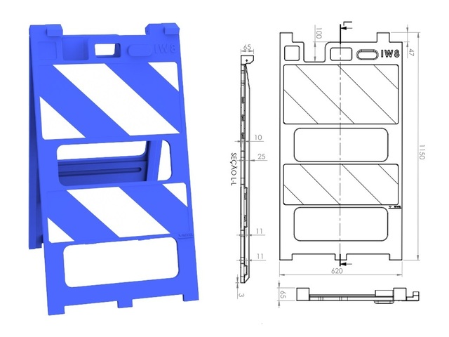 Cavalete Piso Molhado Sinalizador Dupla Face Refletivo