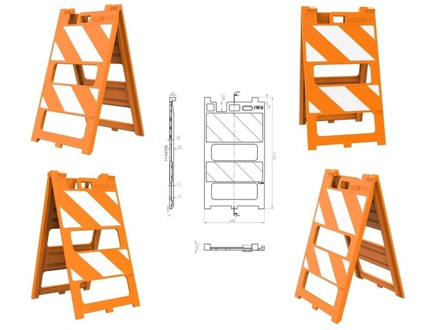 Cavalete Plástico Dobrável Laranja Pvc
