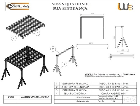 Cavalete Plataforma de Trabalho