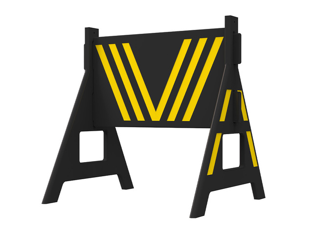 Cavalete Preto e Amarelo 1m Refletivo Zebrado