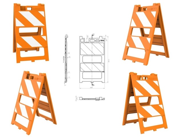 Cavalete Pvc Sinalização Plástico Laranja