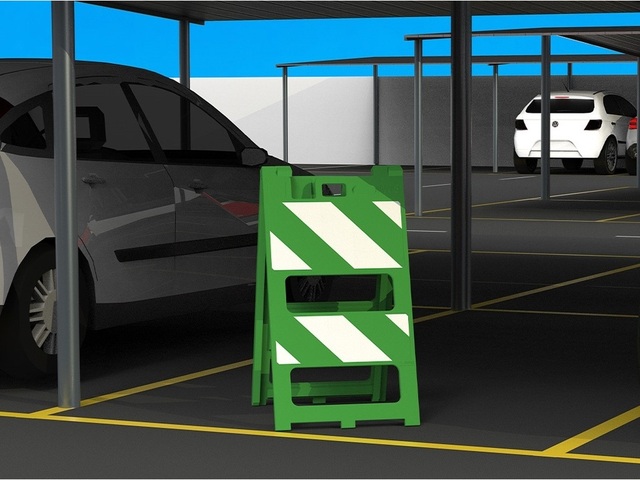 Cavalete Refletivo Vazado Parede Dupla