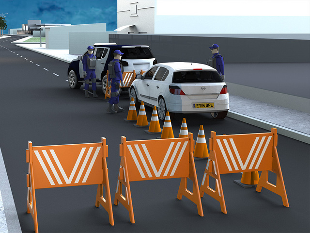 Cavalete Trânsito Impedido Desmontável Rua