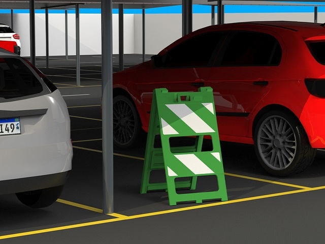 Cavalete Trânsito Vazado Parede Dupla