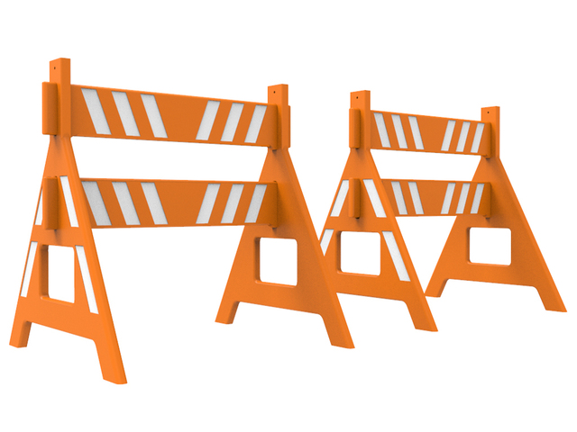 Cavaletes de Sinalização em Polietileno Plástico Desmontável