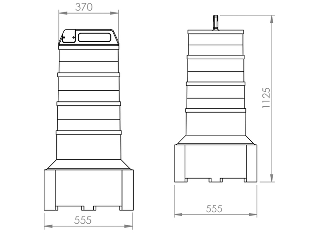 Cilindro Canalizador de Tráfego com Base Quadrada