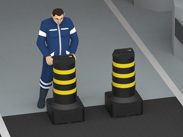 Cone Preto e Amarelo Barril