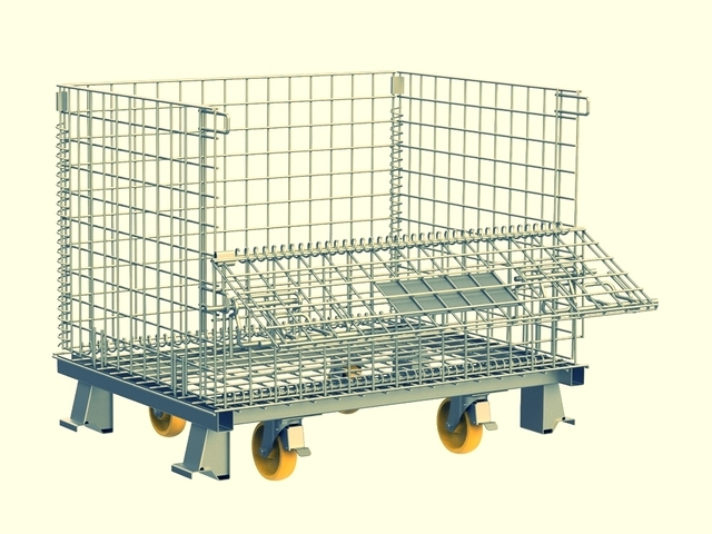 Container Cesto Aramado Rodinhas Armazenagem