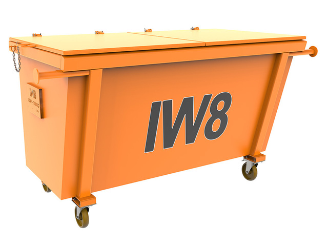 Container de Lixo 1000 Litros Ferro Rodas Tampa