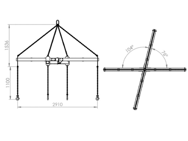 Equipamentos de Elevação de Cargas Medidas 2 Ton