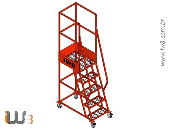 Foto do produto - Escada para Estoque com Rodas Estreita