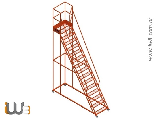 Escada Plataforma de 4,5m com Rodas