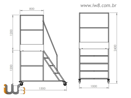 Escada Plataforma de Ferro
