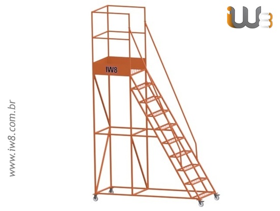 Escada Plataforma Industrial 9 Degraus