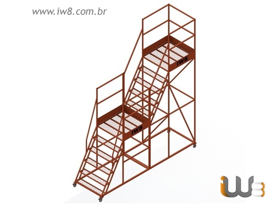 Escadas Plataforma Industrial com Rodas