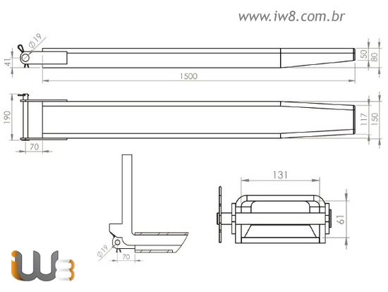 Extensor de Lança para Garfo de Empilhadeiras