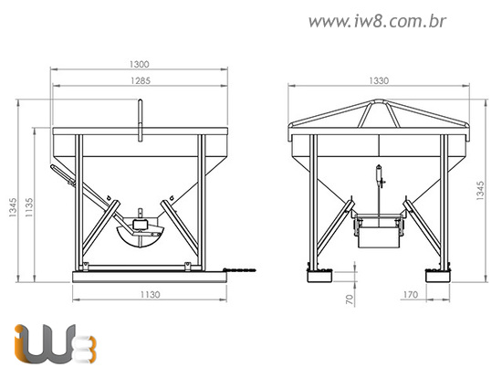 Funil para Transporte de Concreto 500L