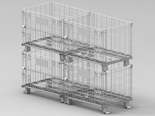 Gaiola Aramada de Metal Empilhável E-comerce