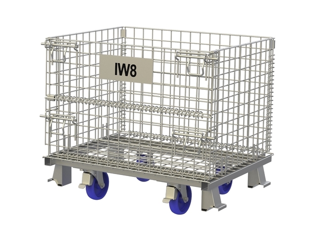 Gaiola Aramada Empilhável Transporte com Rodas