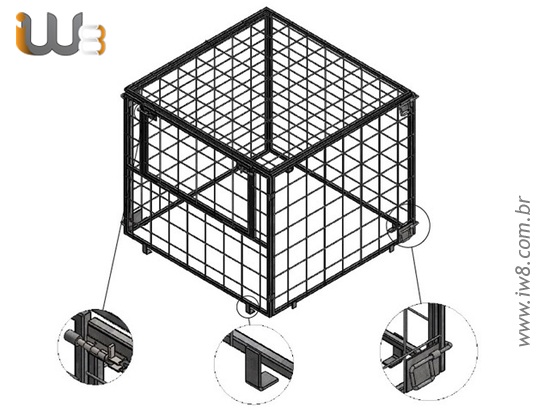 Gaiola Aramada Industrial Desmontável para Armazenagem