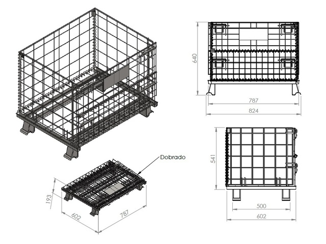 Gaiola Aramada Industrial Medidas E-comerce
