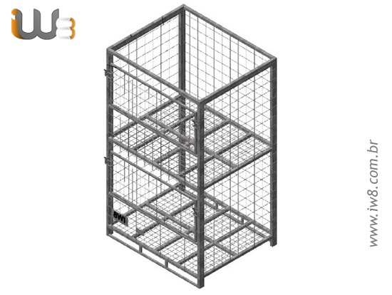 Gaiola de Armazen Dupla Desmontável Galvanizada