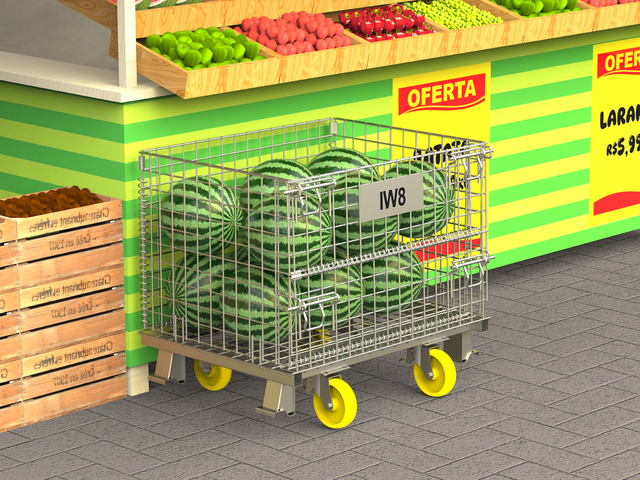 Gaiola de Armazenagem Galvanizada com Rodas