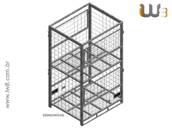 Gaiola de Armazenamento Dupla 4 Portas