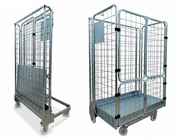 Gaiola de Ferro Grande com Rodas Armazenagem Dobrável