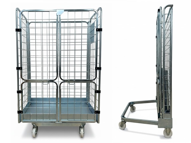 Gaiola de Ferro Logística com Rodas Armazenagem Dobrável