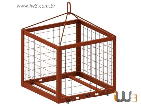 Foto do produto - Gaiola para Grua 1.3m x 1.3m x 1.2m Cap. 2000kg