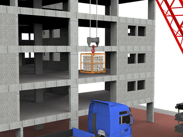 Gaiola de Pallet para Grua Içamento Obra Civil