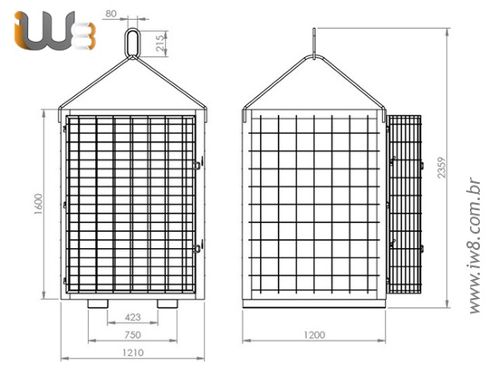 Gaiola Galvanizada 1200x1200x1600