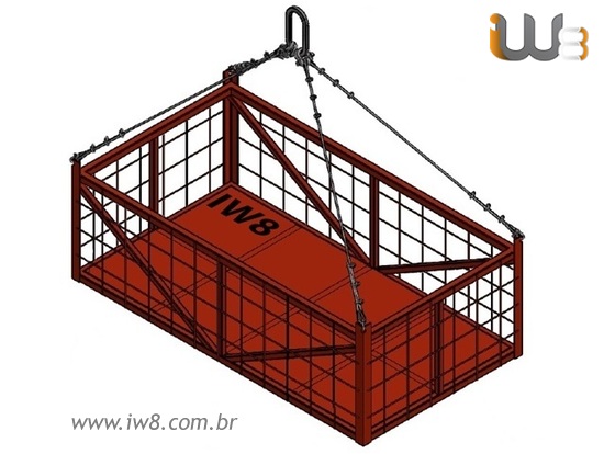 Foto do produto - Gaiola para Içamento 1.9m x 1.0m x 0.6m Cap. 1300kg