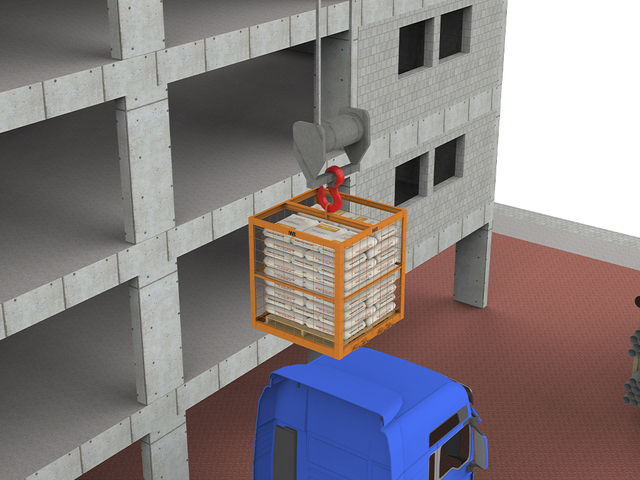 Gaiola Grande para Grua Içamento de Materiais