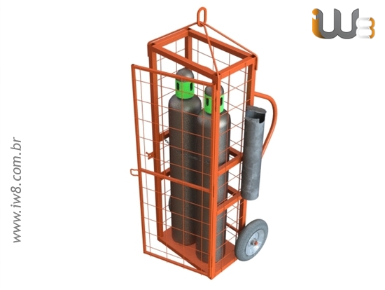 Gaiola para Cilindro de Gases com Rodas