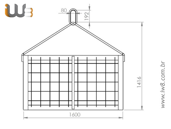 Gaiola para Içamento de Cargas 1600x1600x800 2000kg