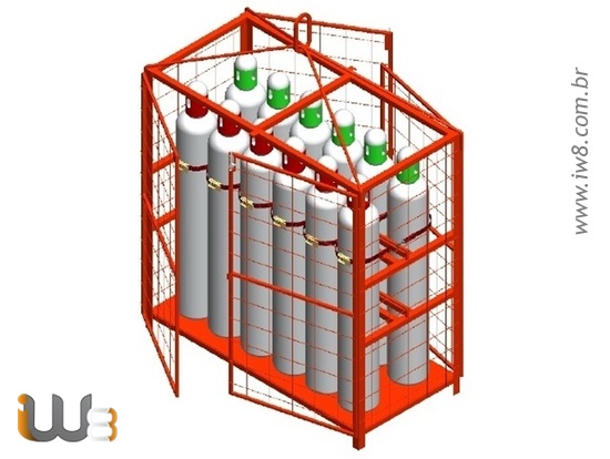 Foto do produto - Gaiola para 12 Cilindros de Gases