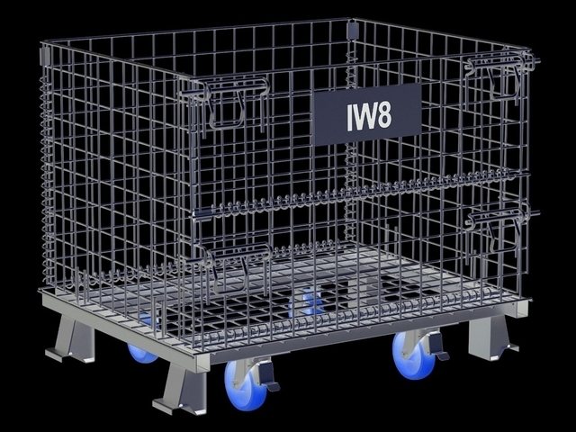 Gaiolas de Ferro Armazenagem Aramada Dobrável Roda