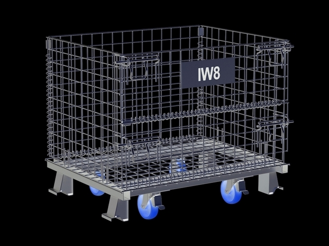 Gaiolas de Logística Aramada Dobrável Armazenamento Roda