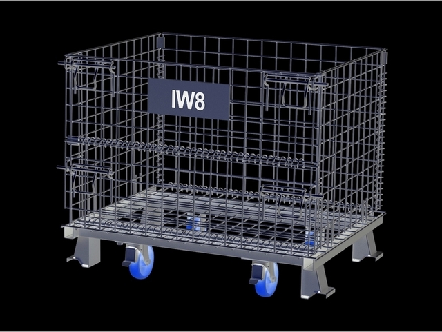 Gaiolas de Transporte Aramada Dobrável Armazenamento Roda