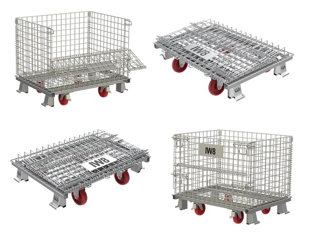 Gaiolas para Armazenamento Dobrável Produtos Rodas