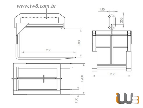 Garfo Paleteiro 6000kg Fixo 0,5m