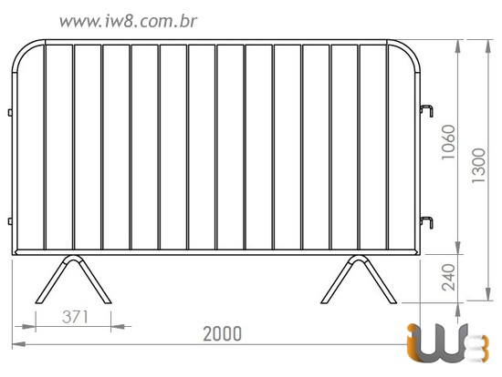 Grade de Contenção Gradil Barricada Eventos Públicos