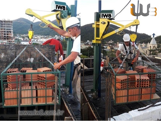 Guincho Elétrico de Coluna 400kg Cabo Duplo