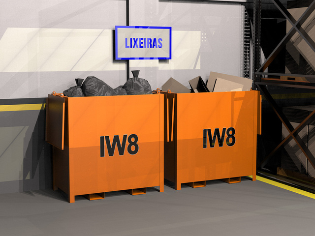 Lixeira Industrial de Ferro Grande com Tampa