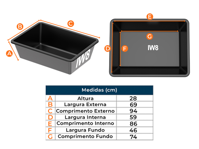 Medidas Caixa Contenção Óleo 100 Litros