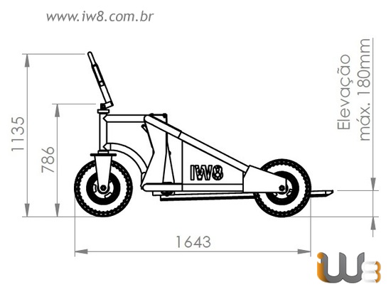 Paleteira Hidráulica 3 Rodas com Pneu